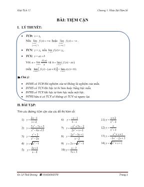 Giải tích 12 - Chương 1 Khảo sát hàm số